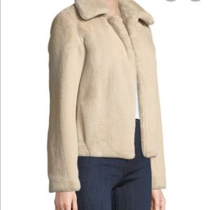 Theory Luxe faux fur portrait neck jacket